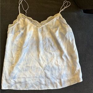 Abercrombie & Fitch Sky Blue and White Lace Accent Camisole Size Large